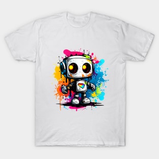 Cute cartoon Robot. Funny cyborg. T-Shirt